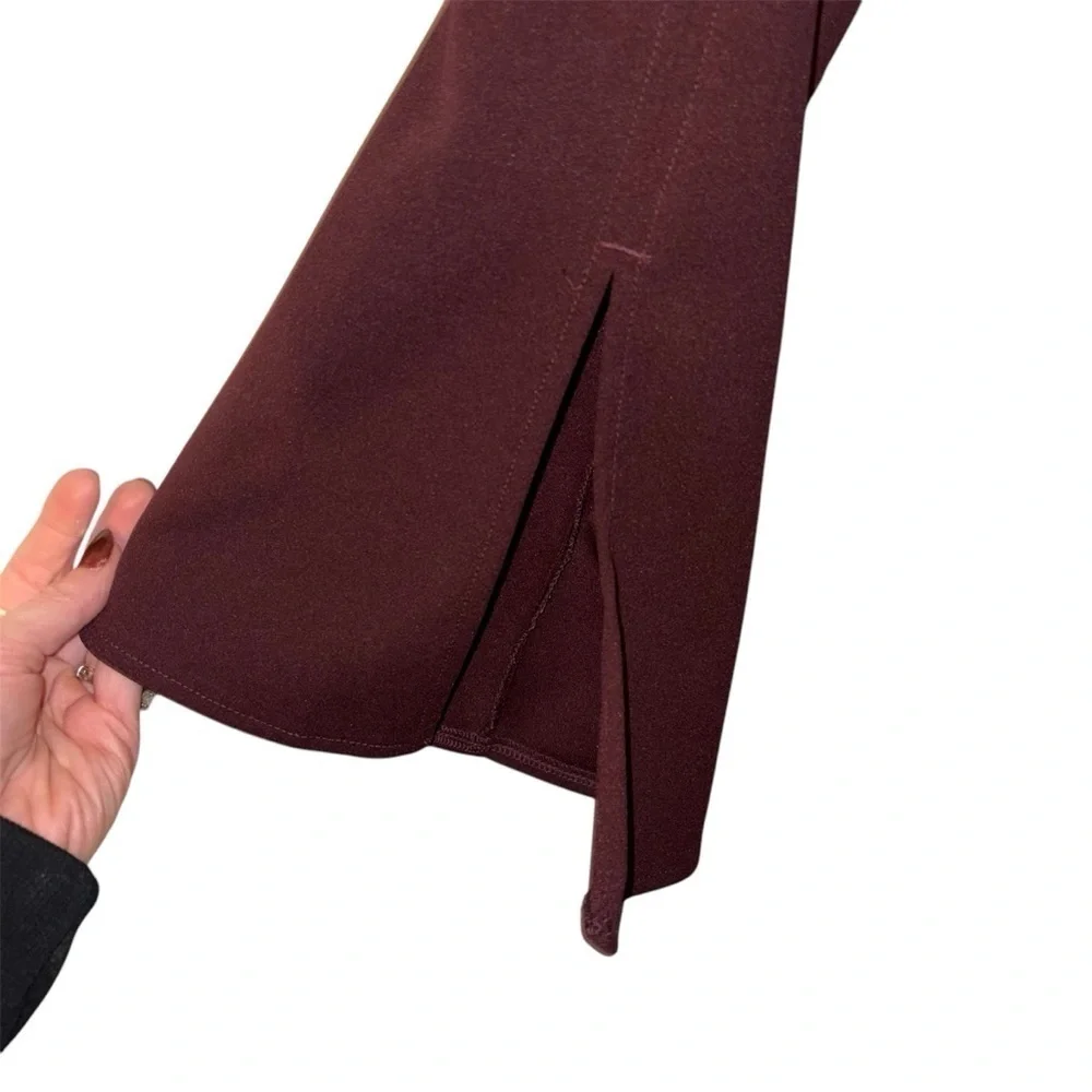 Ann Taylor Split Sleeve Hem Burgundy Top | Maroon Red | Work Office | Size XS